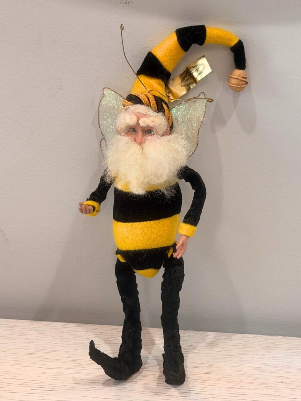 Mark Roberts Bumble Bee Fairy Elf Ornament Shelf Sitter Spring Decor 11" Vintage